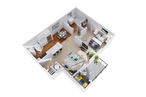 bedroom floor plan an in 3d